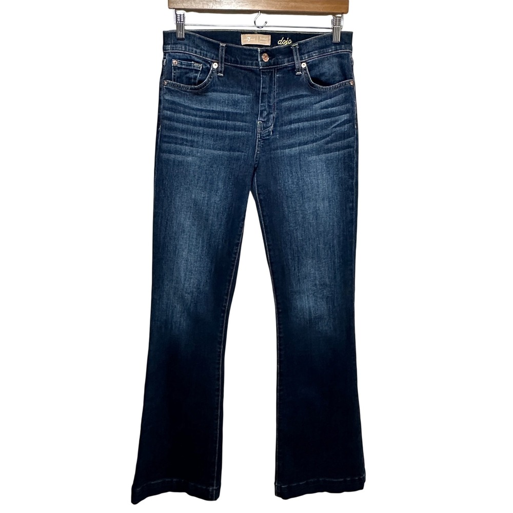 7 For All Mankind Dojo Jeans Women 30x34 Blue Trouser Authentic Flare Leg Y2K - Picture 6 of 16